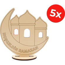 Kidose Ramazan Temalı Hoş Geldin Ramazan Yazısı | Hilal ve Cami Tasarımlı Dekor