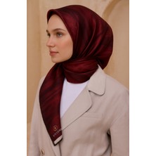 Vissona Tivil Ipek Eşarp 10659 - 4 - 0018 Bordo Monogram Desen