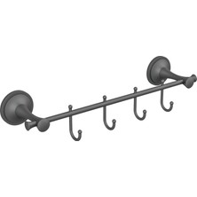 Conta Astra Serisi Mat Siyah 4’lü Askılık – Duvara Monte, Paslanmaz, Modern Tasarım