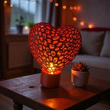 3D Tasarım Pilli Kalpli Dekoratif Işık