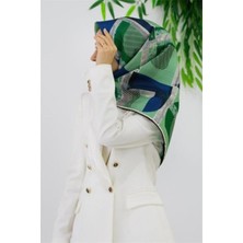 Vissona Tivil Ipek Eşarp 51918 - 0032 - 0036 Yeşil Çizgi Desen