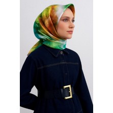 Vissona Tivil Ipek Eşarp 10698 - 0036 Zümrüt Yeşili Armürlü Desen