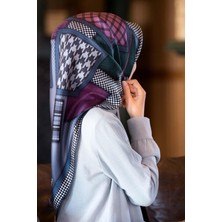 Vissona Tivil Ipek Eşarp 17422 - 0028 - 0027 Lacivert Karışık Desen