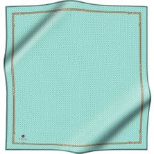 Vissona Kadın Twill Ipek Eşarp Su Yeşili Gold