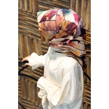 Vissona Kadın Twill Ipek Eşarp Gül Kurusu Bej