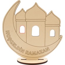 Kidose Hoş Geldin Ramazan Yazılı Hilal ve Cami Figürlü Dekor | Ramazan Temalı Ürün