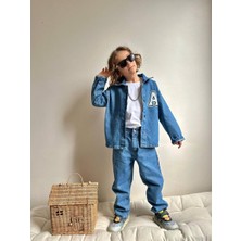 Yiğit Butik Denim Kumaş Gömlekli Erkek Çocuk 3 Lü Takım