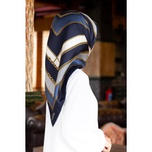 Vissona Tivil Ipek Eşarp 17217 - 0033 - 0031 Lacivert Karışık Desen