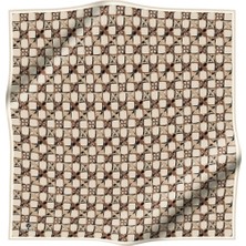 Vissona %100 Twill Ipek Geometrik Desenli Taş Renkli 90X90 Eşarp Dikim Şekli : El Dikişi