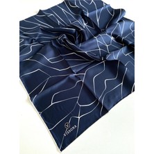 Vissona Tivil Ipek Eşarp 60801 - 26 - 0033 - 0003 Lacivert Karışık Desen