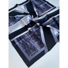 Vissona Tivil Ipek Eşarp 17231 - 0001 - 0028 Siyah Armürlü Desen