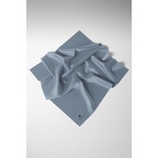 Vissona Viskon Twill Ipek Az Hatalı Gri Mavi Renkli 90X90 Düz Eşarp Dikim Şekli : El Dikişi