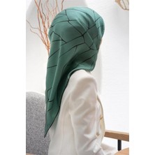 Vissona Tivil Ipek Eşarp 60801 - 27 - 0034 - 0001 Mint Yeşili Çizgi Desen
