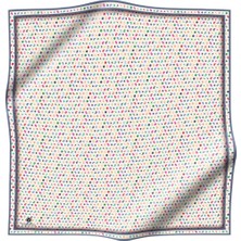 Vissona %100 Twill Ipek Çıtır Desenli Krem - Pembe Renkli 90X90 Eşarp Dikim Şekli : El Dikişi