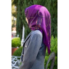 Vissona Tivil Ipek Eşarp 61009 - 8 - 0026 Mor Soyut Desen