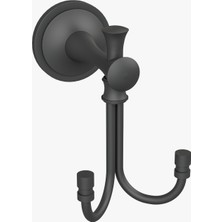 Conta Astra Serisi Mat Siyah Ikili Askı – Duvara Monte, Paslanmaz, Modern Tasarım