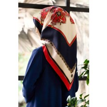 Vissona Tivil Ipek Eşarp 17538 - 4 - 0017 - 0033 Lacivert Karışık Desen