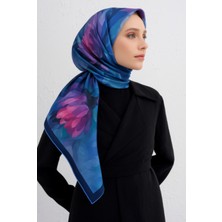 Vissona Tivil Ipek Eşarp 60842 - 14 - 0031 - 0033 Mavi Dokulu Desen