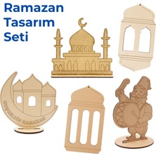 Kidose Çocuklar Için Ramazan Tasarım Seti | Cami, Davulcu, Fener Figürlü Eğitici Etkinlik Kiti