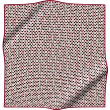 Vissona %100 Twill Ipek Nokta Desenli Bej - Bordo Renkli 90X90 Eşarp Dikim Şekli : El Dikişi