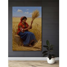 Teona Ahşap Altın Tarlası Güzeli Yağlı Boya Görünümlü Ahşap Dekoratif Ev,antre,salon,ofis,mutfak Tablo