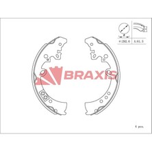 Braxis Fren Balatası Arka Pabuc Toyota Hılux 2006- 2WD 4WD Hılux 2.4 2015- (KUN25 26 35)