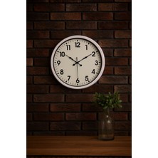 Buffer Zentime White Classic Modern 52 cm Metal Duvar Saati