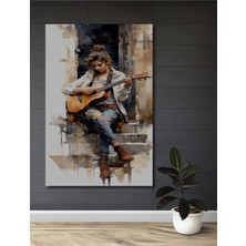 Teona Ahşap Sulu Boya Gitar Çalan Genç Kız Ahşap Dekoratif Ev,antre,salon,ofis,mutfak,yatak Odası Tablo