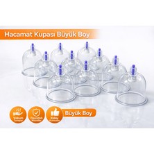 Hacamat Kupası Büyük Boy 10 Adet Set | Vakum Kupası | Dayanıklı Malzeme | Ev ve Profesyonel Kullanım