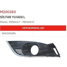 Ölmez Oto Yedek Parça Sis Far Yuvası Sol Megane Iv