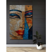 Teona Ahşap Gızemlı Yüz Kadın Portresi Yağlı Boya Görünümlü Modern Sanat Ahşap Dekoratif Ev,antre,salon Tablo