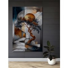 Teona Ahşap Soyut Ağaç Merdiven Manzarası Yağlı Boya Görünümlü Dekoratif Ahşap Ev,antre,salon,ofis,mutfak Tablo