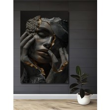 Teona Ahşap Kırık Ruh Altın Detaylı Modern Sanat Ahşap Dekoratif Ev,antre,salon,ofis,mutfak,yatak Odası Tablo