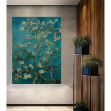 Teona Ahşap Vincent Van Gogh Badem Çiçekleri Yağlı Boya Görünümlü Ahşap Dekoratif Ev,antre,salon,ofis Tablo