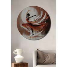 Teona Ahşap Dansçı Rüyası Yağlı Boya Görünümlü Dekoratif Ahşap Tablo Yuvarlak Duvar Tablosu