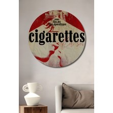 Teona Ahşap Cigarettes After Sex Yağlı Boya Görünümlü Ahşap Dekoratif Tablo Yuvarlak Duvar Tablosu