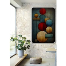 Teona Ahşap Geometrik Soyut Yağlı Boya Görünümlü Ahşap Ev,antre,salon,ofis,mutfak,yatak Odası Tablo