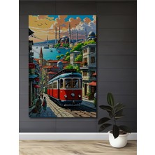 Teona Ahşap Istanbul Tramvayı Yağlı Boya Görünümlü Ahşap Dekoratif Ev,antre,salon,ofis,mutfak,yatak Odası Tablo