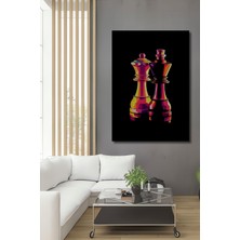 Teona Ahşap Satranç Krallığı Renk Cümbüşü Yağlı Boya Görünümlü Ahşap Dekoratif Ev,antre,salon,ofis,mutfak Tablo