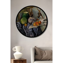 Teona Ahşap Meyve Sepeti Yağlı Boya Görünümlü Dekoratif Ahşap Tablo Yuvarlak Duvar Tablosu