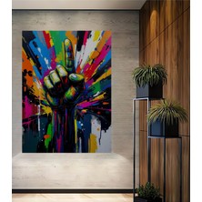 Teona Ahşap Zafer Işareti Yağlı Boya Görünümlü Modern Sanat Ahşap Dekoratif Ev,antre,salon,ofis,mutfak Tablo