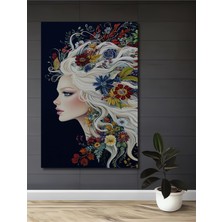 Teona Ahşap Çiçek Tacı Güzeli Yağlı Boya Görünümlü Dekoratif Ahşap Ev,antre,salon,ofis,mutfak,yatak Odası Tablo