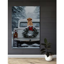 Teona Ahşap Kış Masalı Köpekli Noel Ev,antre,salon,ofis,mutfak,yatak Odası Tablosu