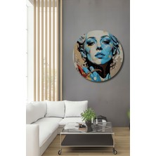 Teona Ahşap Mavi Kadın Portresi Yağlı Boya Görünümlü Soyut Sanat Ahşap Ev,antre,salon,ofis,mutfak Tablo