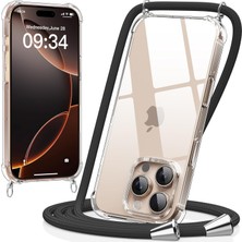 Teknomoda Apple iPhone 16 Pro Max Kılıf Boyun Omuz Askılı Ipli Anti Şok Korumalı Şeffaf Silikon