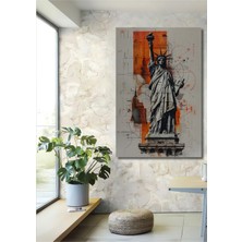 Teona Ahşap Özgürlük Heykeli Yağlı Boya Görünümlü Modern Sanat Ahşap Dekoratif Ev,antre,salon,ofis,mutfak Tablo