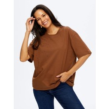 Centilmen Faik Sönmez Taş Detaylı Yuvarlak Yaka Pamuklu T-Shirt TSH051