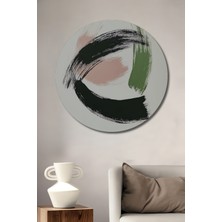 Teona Ahşap Sulu Boya Görünümlü Soyut Sanat Ahşap Dekoratif Tablo Yuvarlak Duvar Tablosu