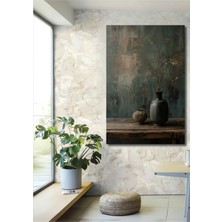 Teona Ahşap Rustik Vazo ve Dallı Bitki Modern Sanat Ahşap Dekoratif Ev,antre,salon,ofis,mutfak,yatak Odası Tablo
