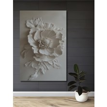 Teona Ahşap Beyaz Gül Kabartma Ahşap Dekoratif Ev,antre,salon,ofis,mutfak,yatak Odası Tablo